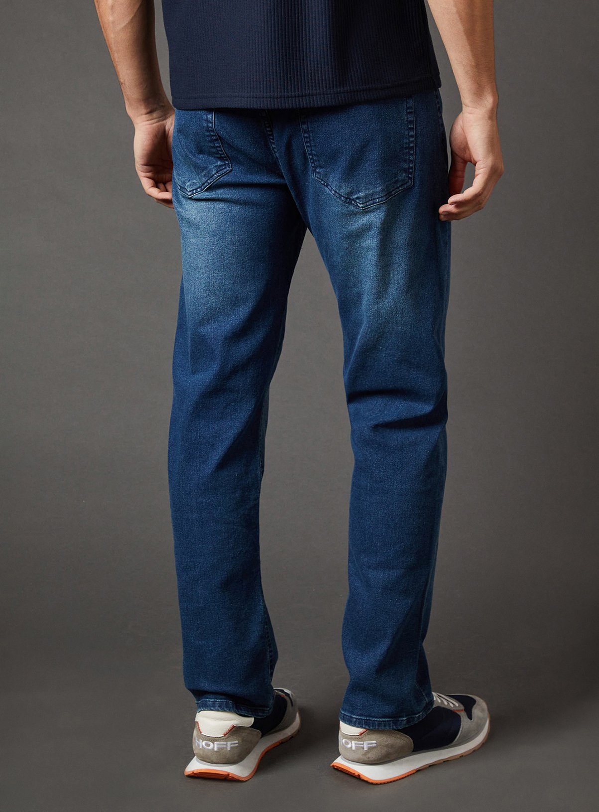 BURTON Blue Wash Stretch Straight Fit Jeans 32S - Image 3 thumbnail
